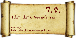 Török Versény névjegykártya